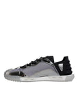 Dolce & Gabbana Silver Black Nylon NS1 Low Top Sneakers Shoes
