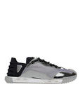 Dolce & Gabbana Silver Black Nylon NS1 Low Top Sneakers Shoes
