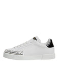Dolce & Gabbana White Leather Low Top Lace Up Sneakers Shoes