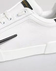 Dolce & Gabbana White Leather Low Top Lace Up Sneakers Shoes