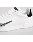 Dolce & Gabbana White Leather Low Top Lace Up Sneakers Shoes