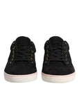 Dolce & Gabbana Black Logo Suede Leather Men Sneakers Shoes