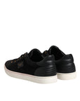 Dolce & Gabbana Black Logo Suede Leather Men Sneakers Shoes