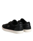 Dolce & Gabbana Black Logo Suede Leather Men Sneakers Shoes