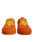 Dolce & Gabbana Orange Miami Leather Low Top Sneakers Shoes