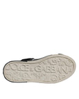 Dolce & Gabbana Black Silver Leather High Top Sneaker Shoes