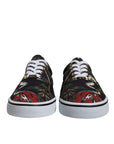 Dolce & Gabbana Black Tropical Print Low Top Sneakers Shoes