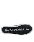Dolce & Gabbana Black Tropical Print Low Top Sneakers Shoes