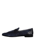 Dolce & Gabbana Blue Suede Leather Shoes Loafer Moccasin Shoes