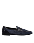 Dolce & Gabbana Blue Suede Leather Shoes Loafer Moccasin Shoes