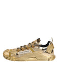 Dolce & Gabbana Gold Stretch Lace Up NS1 Sneakers Shoes