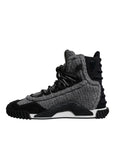 Dolce & Gabbana Gray Black NS1 High Top Boots Sneakers Shoes