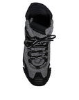 Dolce & Gabbana Gray Black NS1 High Top Boots Sneakers Shoes
