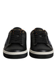 Dolce & Gabbana Black Leather Low Top Men Sneakers Shoes