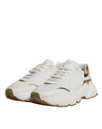 Dolce & Gabbana White Gold DAYMASTER Leather Sneakers Shoes