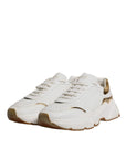 Dolce & Gabbana White Gold DAYMASTER Leather Sneakers Shoes