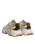 Dolce & Gabbana White Gold DAYMASTER Leather Sneakers Shoes