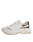Dolce & Gabbana White Gold DAYMASTER Leather Sneakers Shoes