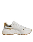 Dolce & Gabbana White Gold DAYMASTER Leather Sneakers Shoes