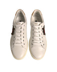 Dolce & Gabbana White Leather Heart Embellished Sneakers Shoes