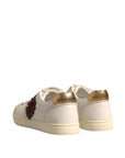 Dolce & Gabbana White Leather Heart Embellished Sneakers Shoes