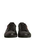 Dolce & Gabbana Black Leather Heart Embellished Sneakers Shoes