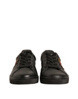 Dolce & Gabbana Black Leather Heart Embellished Sneakers Shoes