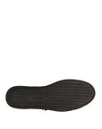 Dolce & Gabbana Black Leather Heart Embellished Sneakers Shoes