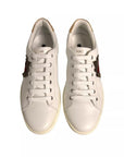 Dolce & Gabbana White Leather Heart Embellished Sneakers Shoes
