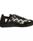 Dolce & Gabbana Black Logo Lace Up Low Top NS1 Sneakers Shoes