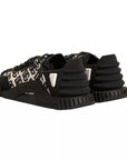 Dolce & Gabbana Black Logo Lace Up Low Top NS1 Sneakers Shoes