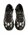 Dolce & Gabbana Black Logo Lace Up Low Top NS1 Sneakers Shoes