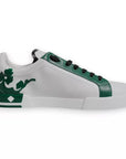 Dolce & Gabbana White Green Leather Crown Milano Sneakers Shoes