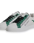 Dolce & Gabbana White Green Leather Crown Milano Sneakers Shoes
