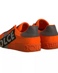 Dolce & Gabbana Orange Portofino Logo Tape Men Sneakers Shoes
