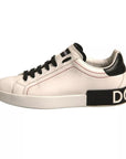 Dolce & Gabbana White Leather Logo Portofino Sneakers Shoes