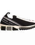 Dolce & Gabbana Black White Slip On Sorrento Sneakers Shoes