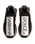 Dolce & Gabbana Black White Slip On Sorrento Sneakers Shoes