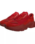 Dolce & Gabbana Red Leather Daymaster Low Top Sneakers Shoes