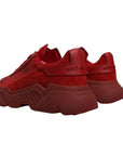 Dolce & Gabbana Red Leather Daymaster Low Top Sneakers Shoes