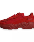 Dolce & Gabbana Red Leather Daymaster Low Top Sneakers Shoes