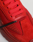 Dolce & Gabbana Red Leather Daymaster Low Top Sneakers Shoes