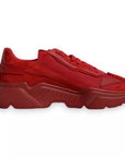 Dolce & Gabbana Red Leather Daymaster Low Top Sneakers Shoes