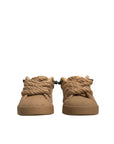 Dolce & Gabbana Brown Jute Fabric Low Top Men Sneakers Shoes