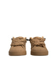 Dolce & Gabbana Brown Jute Fabric Low Top Men Sneakers Shoes