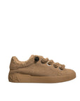 Dolce & Gabbana Brown Jute Fabric Low Top Men Sneakers Shoes