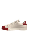 Dolce & Gabbana White Leather Logo Portofino Sneakers Shoes