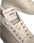 Dolce & Gabbana White Leather DG Logo Low Top Sneakers Shoes