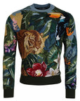 Dolce & Gabbana Jungle Wool Silk Pullover Logo Sweater