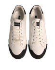 Dolce & Gabbana White Leather Logo Portofino Sneakers Shoes